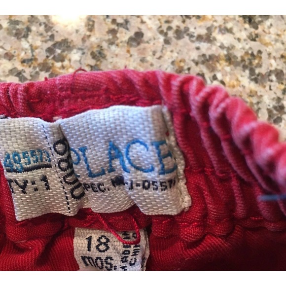 Childrens Place Size 18 Months Solid Red Cargo Shorts Knee Length Elastic Waist - Picture 5 of 11